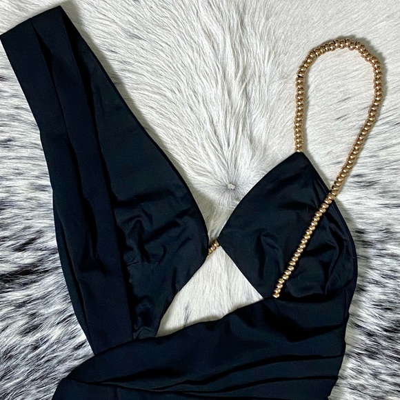 ATOIR V-NECK BEAD STRAP BODYSUIT, BLACK SZ US/4 NWT! - Picture 6 of 8